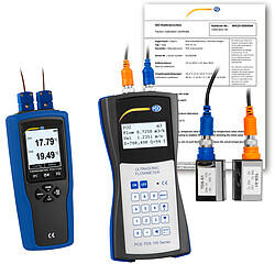 Ultrasonic Flow Meter PCE-TDS 100HS+-ICA incl. Thermometer &amp; ISO Cal. Certs.